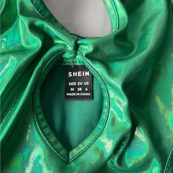 Shiny Green Halter Top - Picture 2 of 2